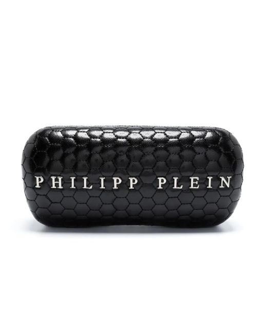 Philipp Plein Gray Logo-Plaque Square-Frame Sunglasses for men