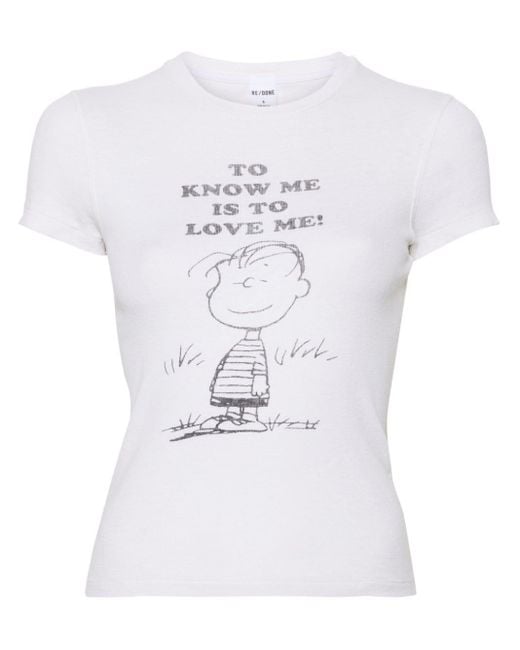 Re/done White Linus T-Shirt