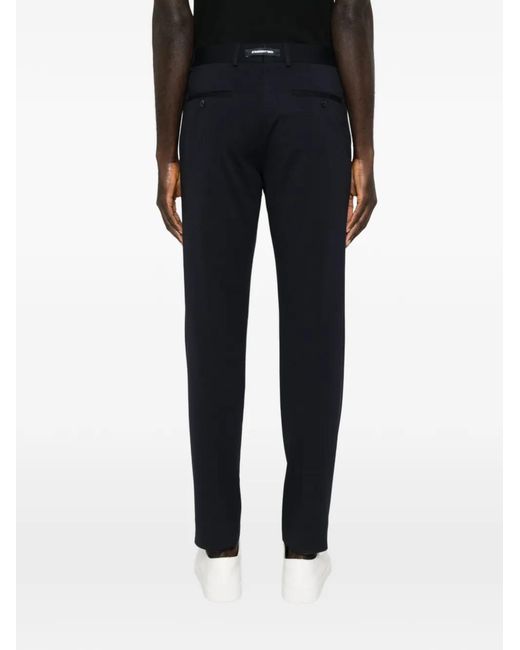 Karl Lagerfeld Blue Textured Straight-Leg Trousers for men
