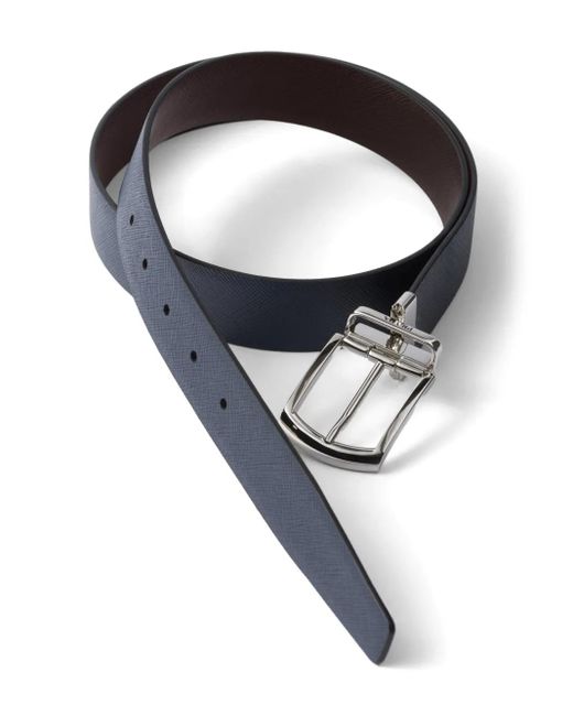 Prada Black Reversible Leather Belt for men