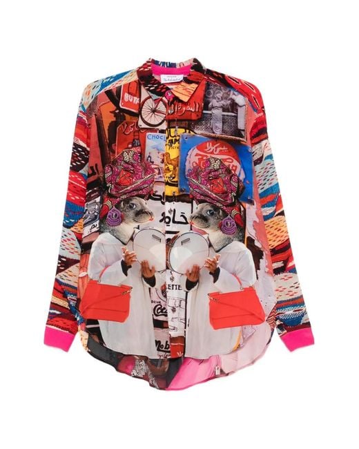 The Artistylist Red Graphic-Print Long-Sleeve Shirt