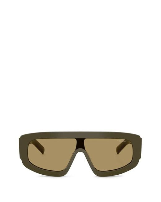 Prada Green Geometric-Frame Sunglasses