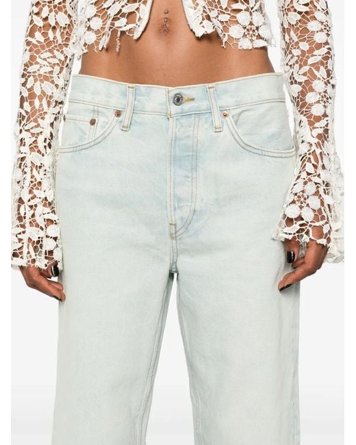 Re/done White Loose Crop Jeans