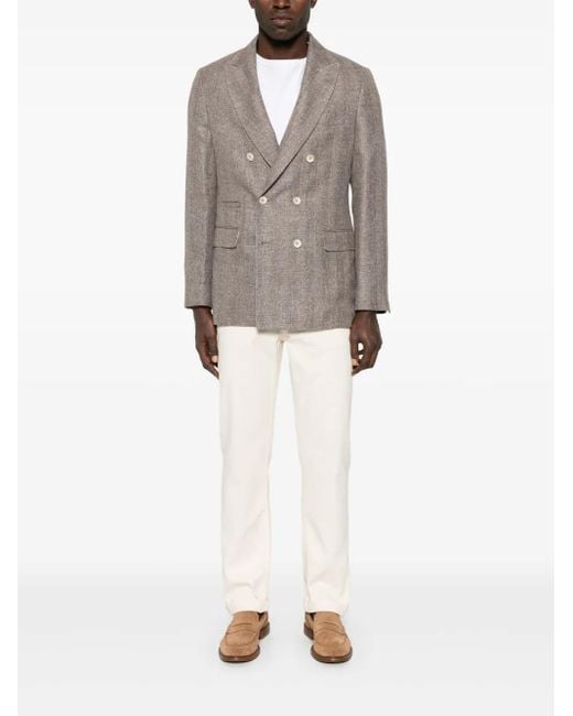Brunello Cucinelli Brown Suit Type Jacket Clothing for men