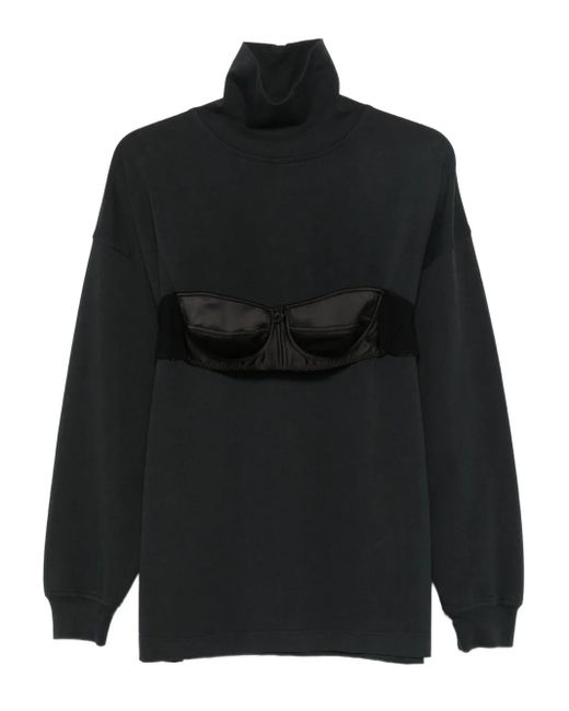 VAQUERA Black Bra-Overlay High-Neck Sweater