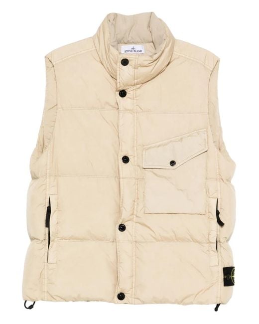 Stone Island Gilet Met Compass-Logopatch in het Natural voor heren
