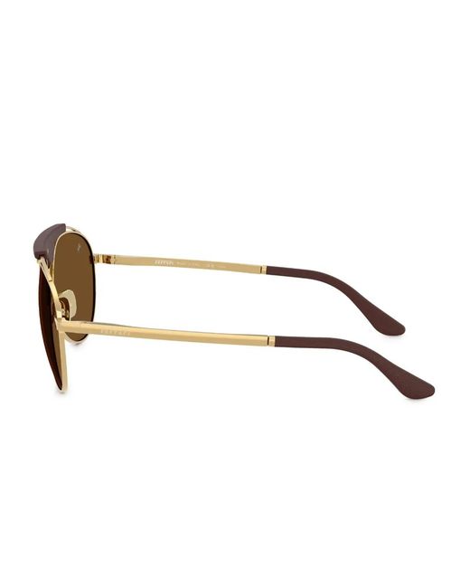 Ferrari Brown Pilot-Frame Sunglasses for men