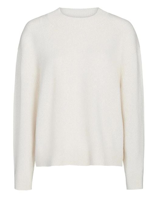 Twp White Crew-Neck Long-Sleeve Sweater