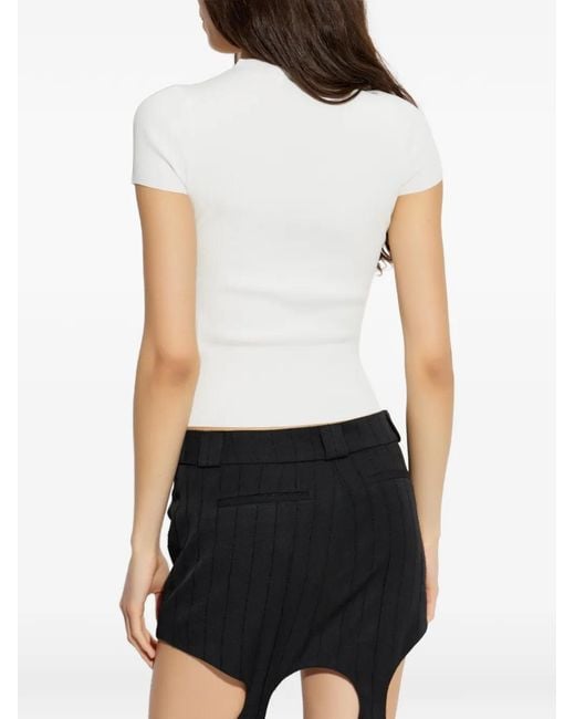 Alexander Wang White Knit Logo Baby Tee