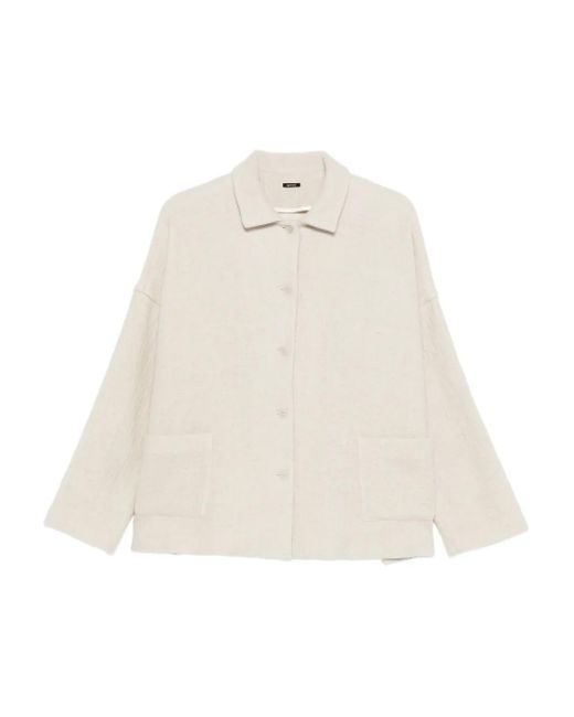Apuntob White Jacke mit aufgesetzten Taschen