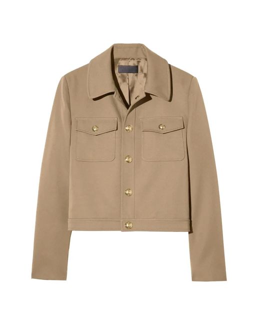 Nili Lotan Natural Edna Cropped Jacket