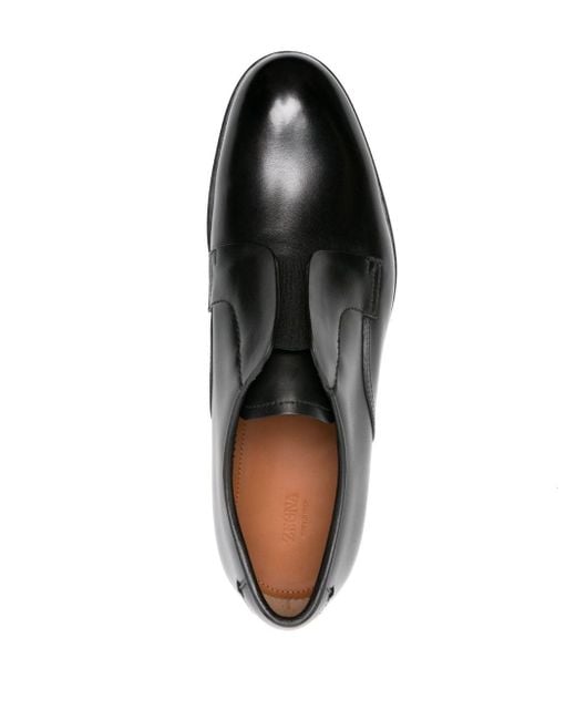 Zegna Black Udine Leather Derby Shoes - Men's - Calf Leather/rubber for men