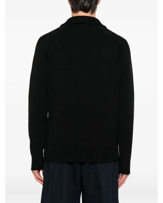 Zanone Black Polo-Neck Wool Sweater for men