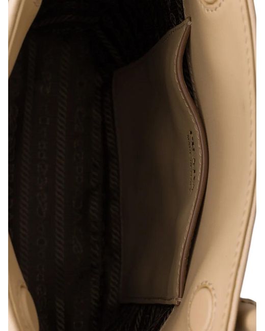 Prada Natural Carry Mini Leather Handbag