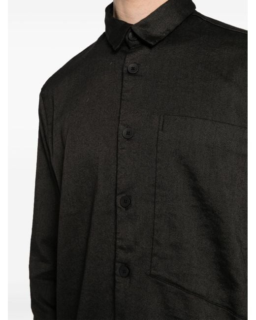 Transit Overhemd Met Opgestikte Zak in het Black voor heren