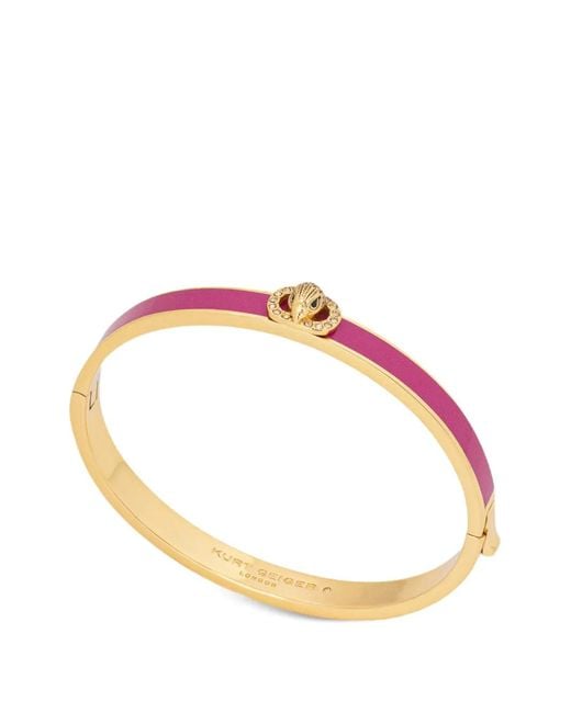 Kurt Geiger Pink Chelsea Eagle-Head Bangle Bracelet
