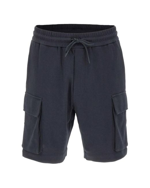 Diktat Blue Drawstring Cargo Shorts for men