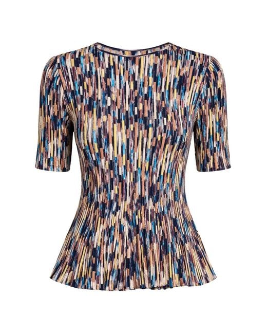 Ulla Johnson Blue Samira Peplum Top