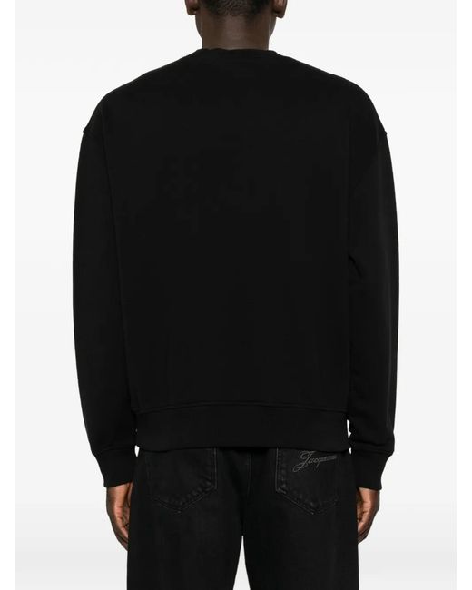Palm Angels Black Logo-Print Crew-Neck Sweatshirt for men