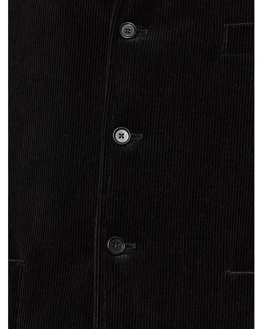 Jil Sander Black Corduroy Button-Up Blazer for men