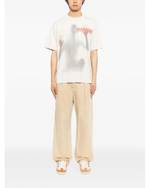 WARMAN White Graphic-Print T-Shirt for men