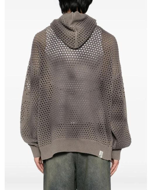 FIVE CM Gray Plaque Cardigan for men