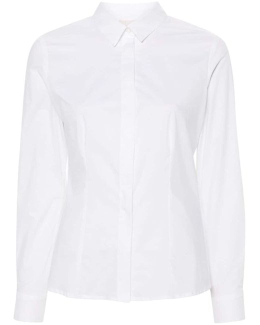Chemise en coton à plaque logo Liu Jo en coloris White