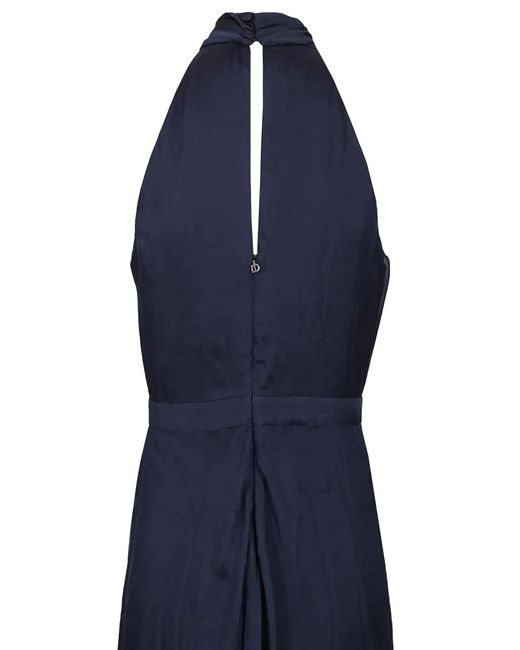 Raquel Diniz Blue Giovanna Closed Halterneck Maxi Dress
