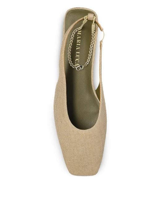 MARIA LUCA White Leather Ballerina Shoes