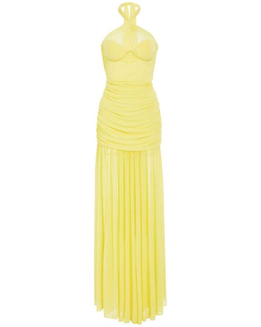 retroféte Yellow Maisie Halterneck Dress