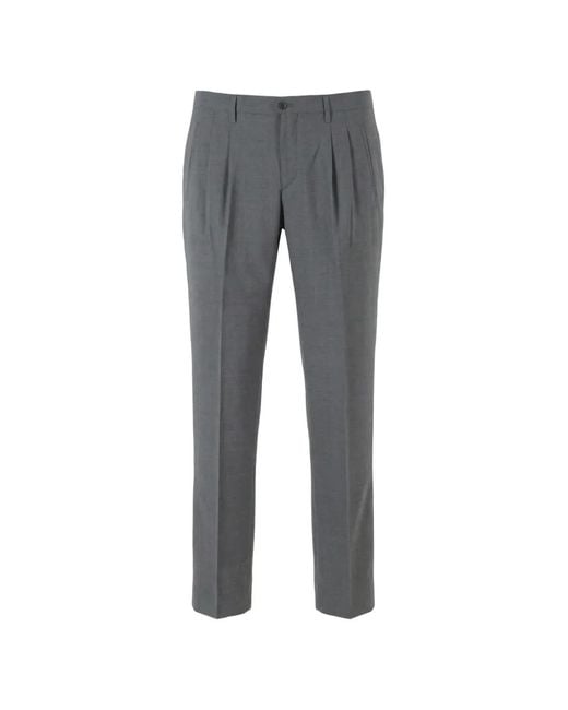 Briglia 1949 Gray Plattis Pleated Trousers for men