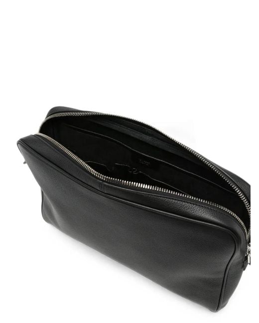 Tom Ford Black Grained Leather Laptop Bag for men