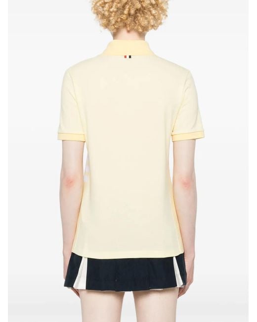 Polo Rayé À Patch Logo Thom Browne en coloris Natural