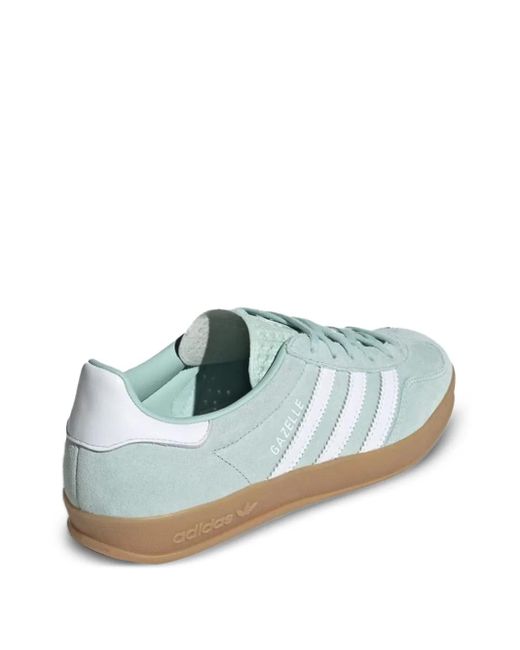 Adidas Blue Gazelle Three-Stripe Suede Sneakers