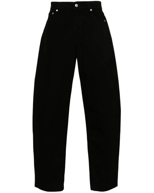 McQueen Black Mid-Rise Barrel Jeans for men