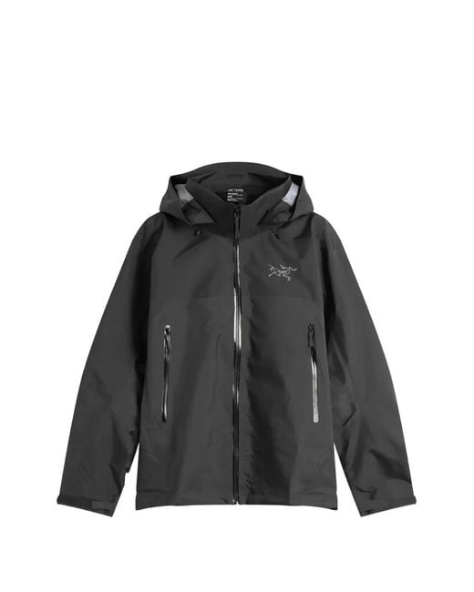 Arc'teryx Black Hooded Logo-Print Jacket for men
