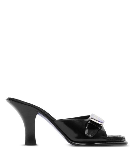 Burberry Black Bay Leather Mules