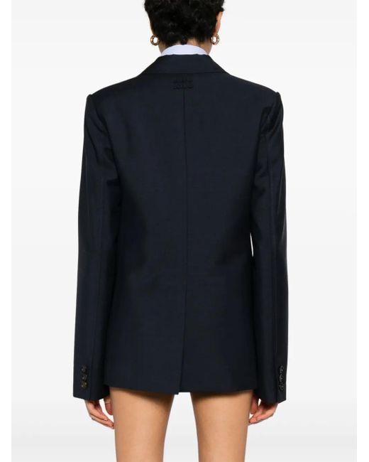 Blazer con aplique del logo Miu Miu de color Blue