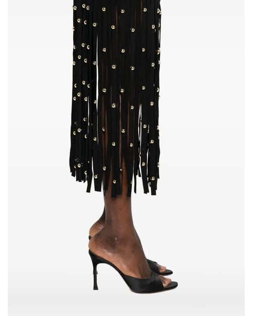 Jonathan Simkhai Black Fringed Studded Dress