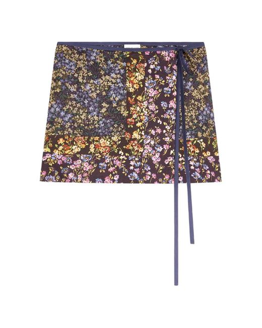 Dries Van Noten White Printed Wrap Skirt