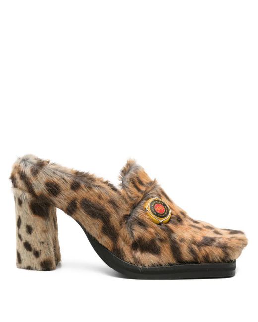 Martine Rose Brown Leopard-Print Pumps