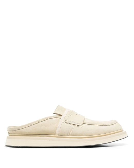 Premiata Leather Loafer Slippers in White for Men | Lyst