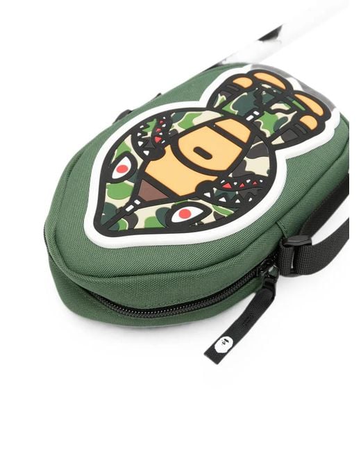 A Bathing Ape White Baby Milo Shark Messenger Bag for men