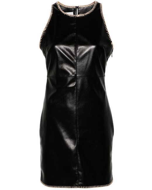 Robe courte Franca à détails en raphia Nanushka en coloris Black