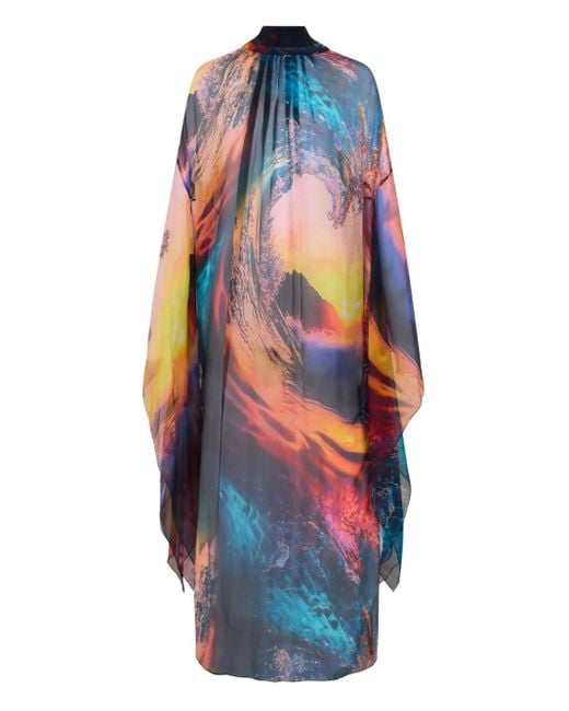 Roberto Cavalli Blue Printed Dress