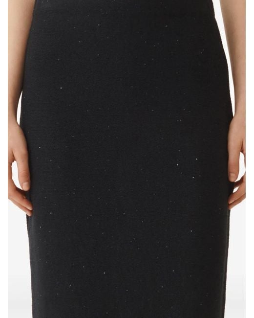 Fabiana Filippi Black Sequin-Embellished Midi Skirt