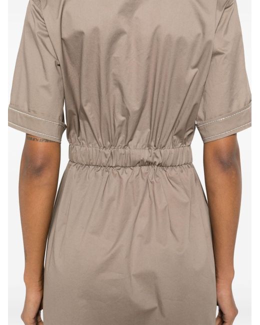 Peserico Natural Belted Midi Polo Dress