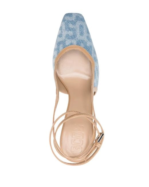 Gcds White 120Mm Slingback Leather Pumps