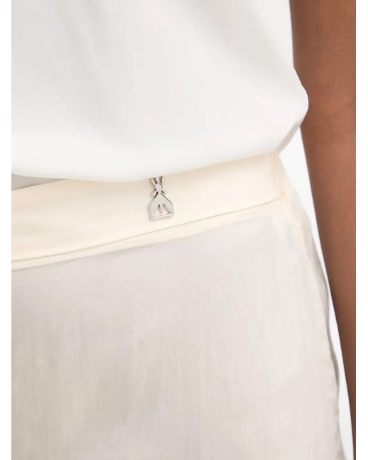 Patrizia Pepe Natural Logo-Plaque Wide-Leg Trousers