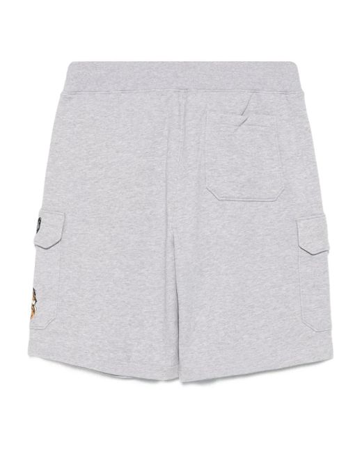 Moschino White Teddy-Patch Cargo Shorts for men